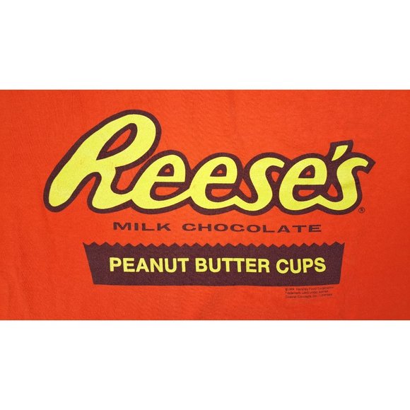 Vintage Reese’s Peanut Butter Cup T-Shirt Men XL Orange Gildan Hershey Snack - Picture 4 of 6
